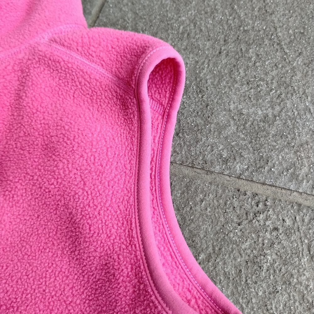 β’L.L. Bean Child Vest Bright Pink Fleece Full Zip Sleeveless Jackets No Size Tag - Picture 8 of 16